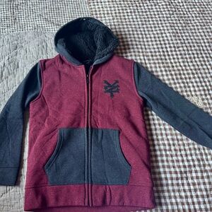Zoo York Burgundy and Charcoal Hoodie